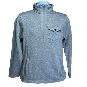 Mountain Khakis 1/4 Zip Light Gray Fleece Pullover Camping Sweater Men's‎ Small